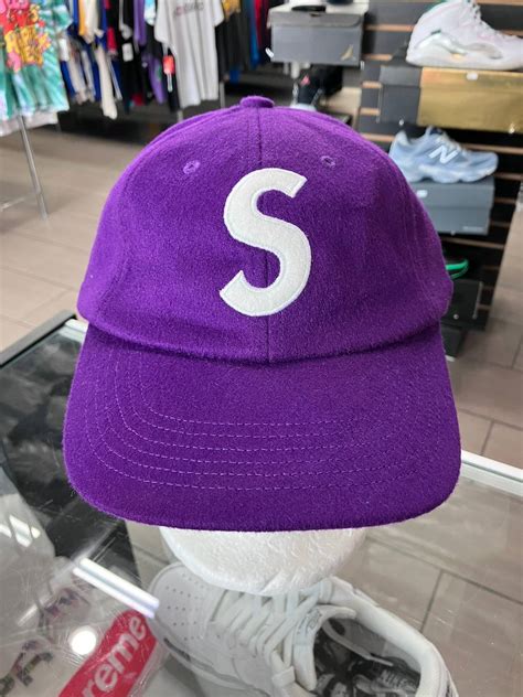 Supreme Supreme S Logo Loro Piano 6 Panel Purple Hat Cap Adjustable