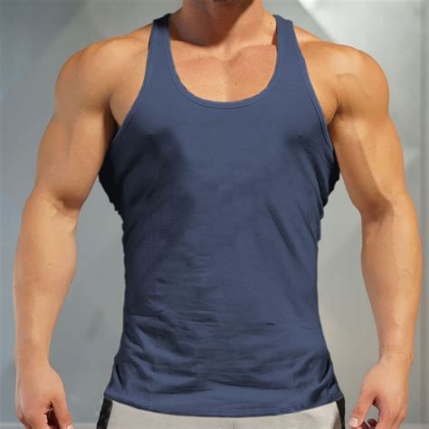 Men S Sleeveless Vest Casual Bodybuilding Singlets Tank Tops Gyms