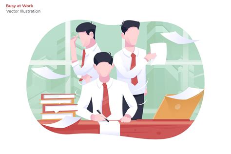 Busy at Work - Vector Illustration | Vector illustration design, Vector illustration, Illustration