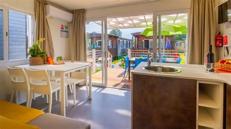 Comfort mobile homes in camping at Lake Levico Terme