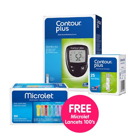 Bayer Contour Plus Blood Glucose Monitoring System Strips 25s Foc