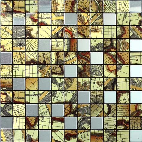 Marble self adhesive wall tiles. Metallic Mosaic Tile Globe Pattern Bathroom Decorative Metal Wall Aluminum Panel and Stainless Steel