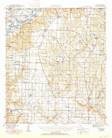 Jay Florida 1943 1950 Usgs Old Topo Map Reprint 15x15 Al Quad 346851