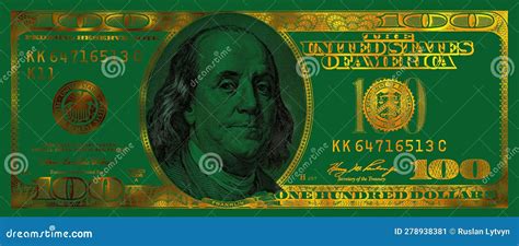Transparent Golden Textured 100 Us Dollar Banknote Stock Image Image