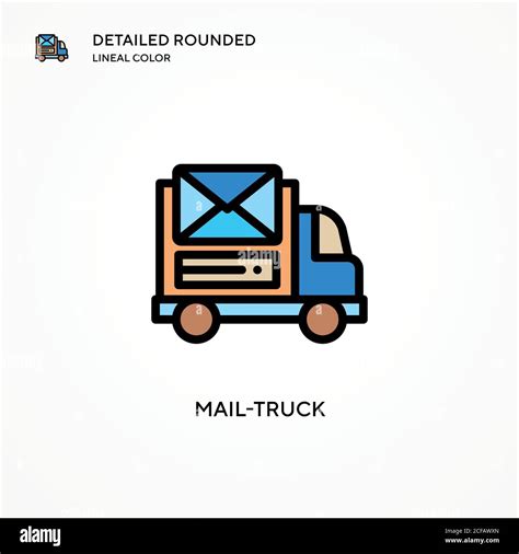 Mail Truck Vector Icon Modern Vector Illustration Concepts Easy To