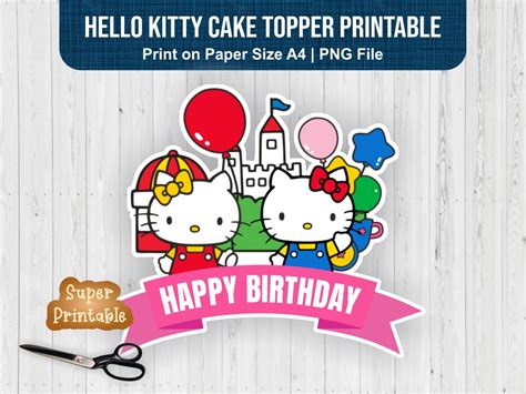 Hello Kitty Cake Topper Printable Png Digital Download Vectorency