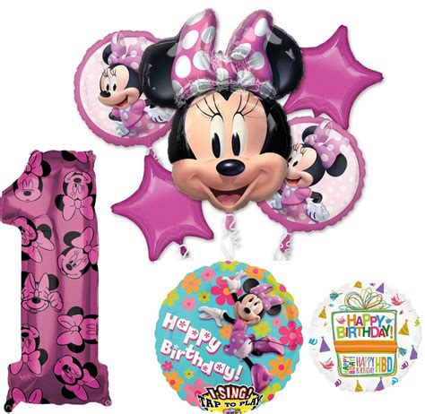 minnie mouse party supplies 1st birthday happy helper sing a tune balloon bouquet decorations