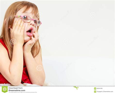Funny Little Girl In Glasses Stock Photo Image Of Girl