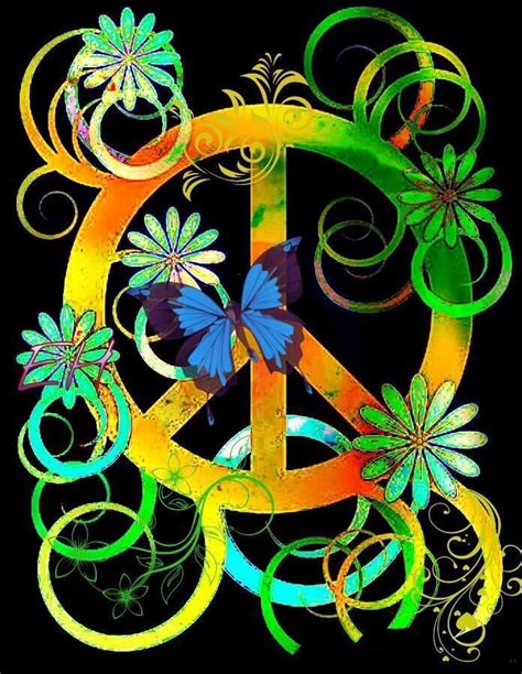 ☮ American Hippie Psychedelic Art Peace Sign Happy Hippie Hippie