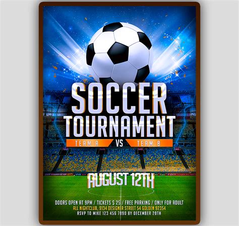 Soccer Tournament Flyer Template Tworlddesigns Download Now