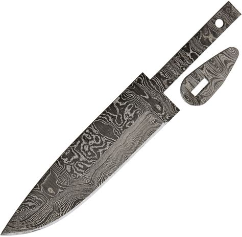 S074 Alabama Damascus Steel Knife Making Blade Blank Collectible