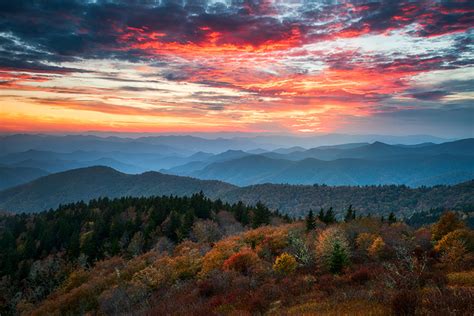 Blue Ridge Parkway Sunset Photography Scenic Autumn Landscape By
