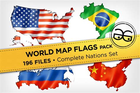 World Map Flags Custom Designed Illustrations Creative Market