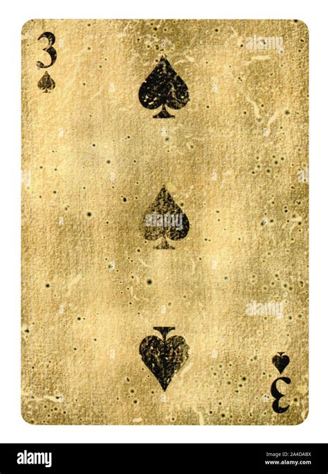 Three Of Spades Playing Card Isolated On White Stock Photo Alamy