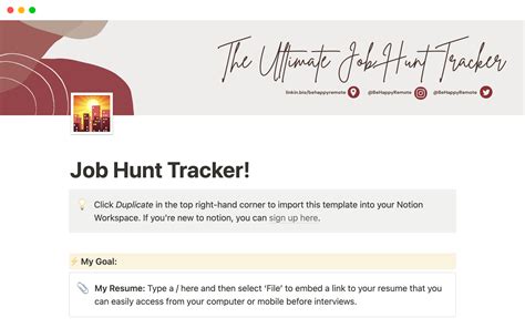 The Ultimate Job Hunt Tracker | Notion Template