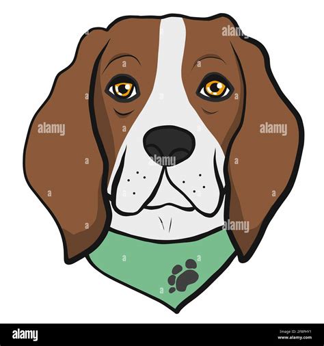 Beagle Dog Face Cartoon Vector Illustration Stock Vector Image And Art