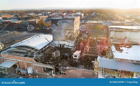 Industrial Plant Heavily Damaged By Fire Stock Image Image Of Damage