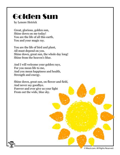 Find the best kids books. Golden Sun Poem About Summer | Woo! Jr. Kids Activities