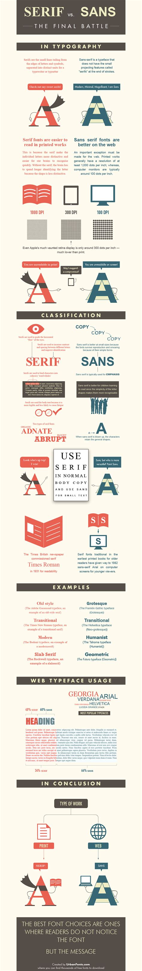 Some common serif typefaces are times new roman, georgia, palatino and garamond. The Psychology of Fonts Infographics - Super Dev Resources