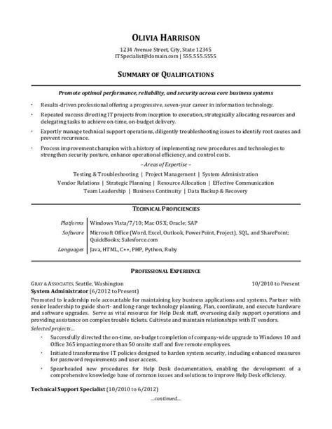 Important advice for drafting a brilliant resume is to write clearly by comparing it with it resume samples. IT Professional Resume Sample | Monster.com
