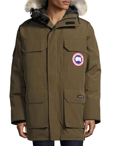 Canada Goose Goose Expedition Hooded Parka With Fur Trim In Navy Blue For Men Lyst