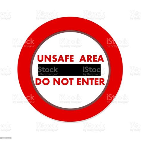 Unsafe Area And Do Not Enter Icon On White Background Stock