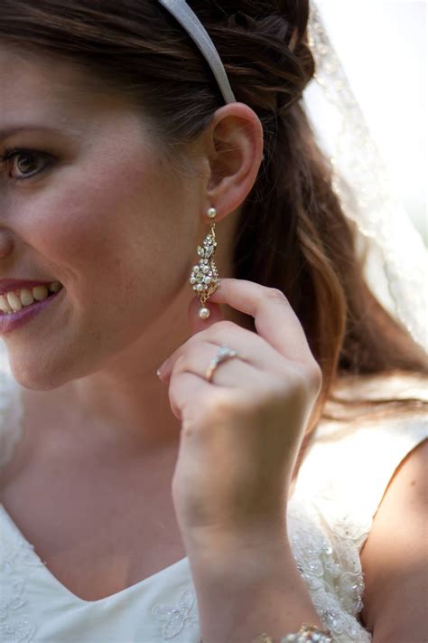 Gold Wedding Earrings Chandelier Earrings Vintage Bridal Etsy