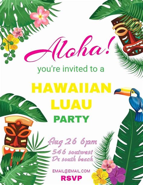 Free Hawaiian Themed Printable Birthday Card