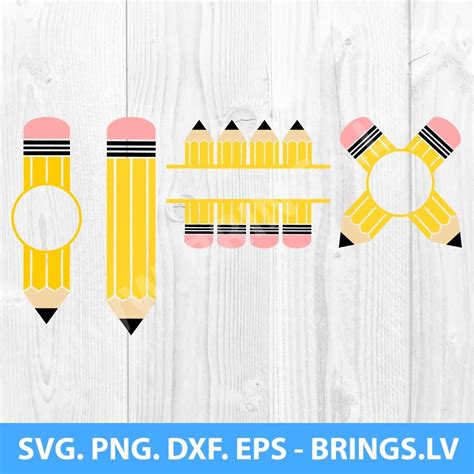 Pencil Svg Pencil Monogram Svg School Svg Teacher Svg