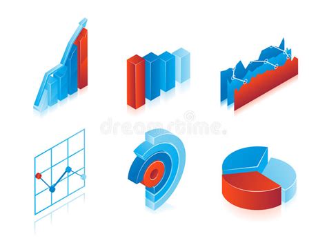 Set Of 3d Vector Charts Stock Vector Illustration Of Information