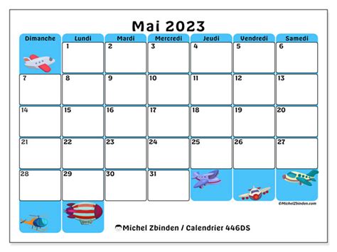 Calendrier Mai 2023 à Imprimer “446ds” Michel Zbinden Be