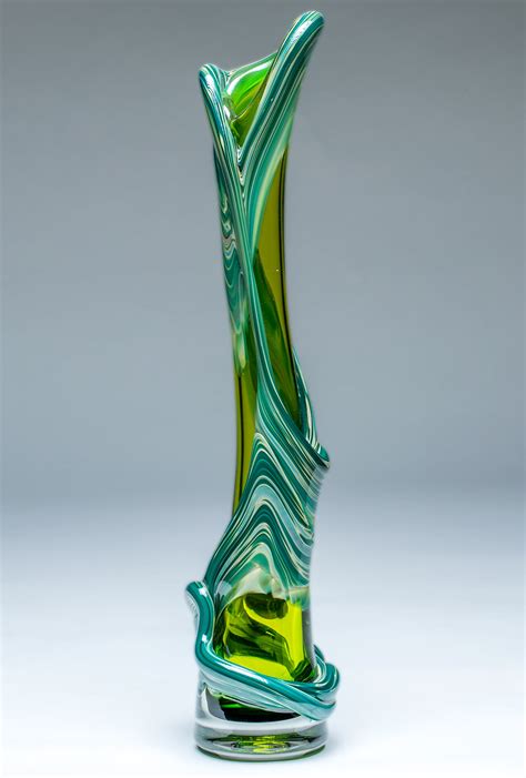 Ivy Vine Vase In Lime Green By Chris Mosey Art Glass Vase Artful Home