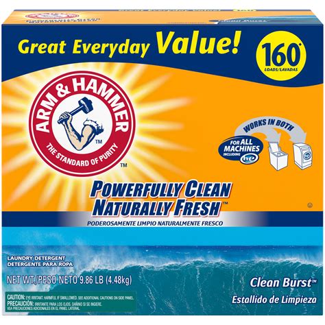 Detergents, on the other hand, is made with surfactants created with a complex chemical reaction. Arm & Hammer Powder Laundry Detergent, Clean Burst, 9.92 Lbs