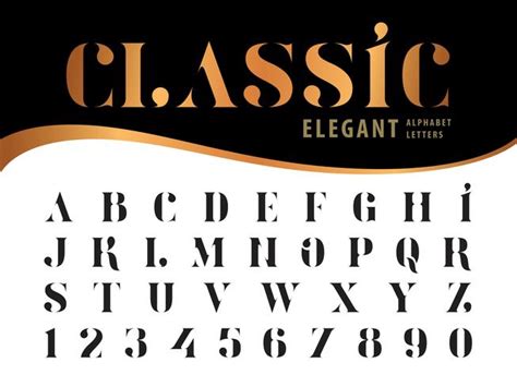 Alfabeto Elegante Clásico Letras Y Números 673474 Vector En Vecteezy
