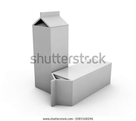 Blank Juice Boxes Retail Package Mockup Stock Illustration 1085168246