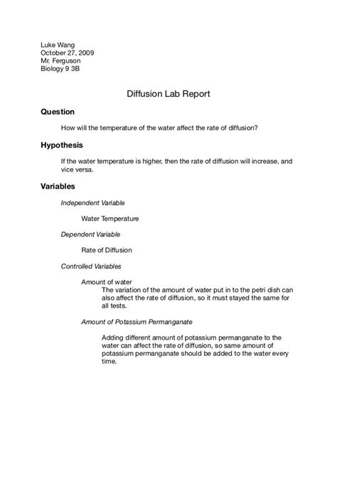 Diffusion Lab Report