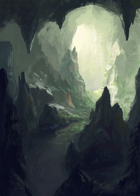 Cave Painting Digital Painting Fantasy Landscape Digital Art