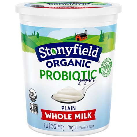 Stonyfield Organic Whole Milk Plain Probiotic Yogurt Shop Yogurt At H E B