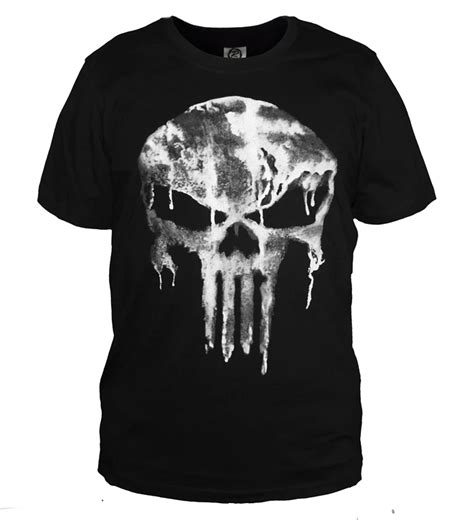 The Punisher Skull Ghost T Shirt Men Punisher Black Summer Short Sleeve