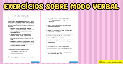 Atividades Sobre Modos Verbais