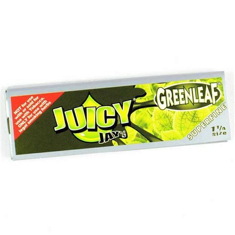 juicy jay s 1 1 4 size greenleaf superfine flavored rolling papers rolling ace