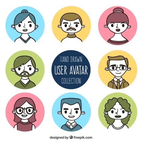 Funny Hand Drawn People Avatars Free Vectors Ui Download