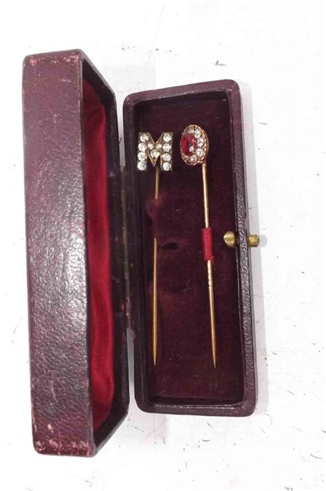Antique Diamond And Rubie Tie Pins Antiquescouk