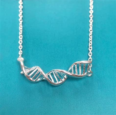 Dna Double Helix Necklace Etsy