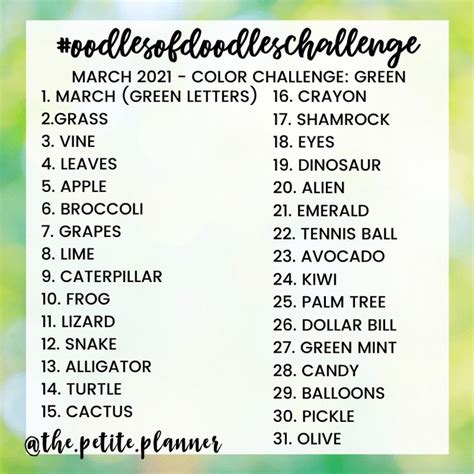 March Drawing Challenge With Free Printable Drawing Challenge