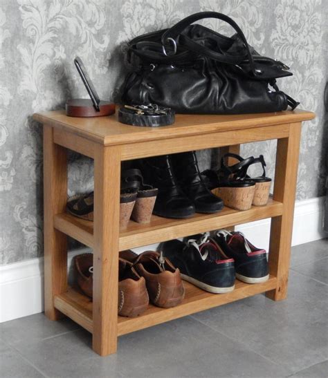 Handmade Oak Table With 2 Shelves Shoe Table Shoe Bench Etsy