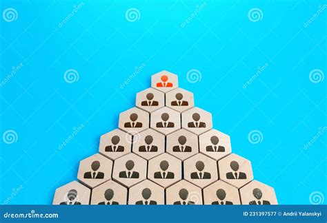 Leader On Top Of Companys Hierarchical Pyramid Traditional Hierarchy