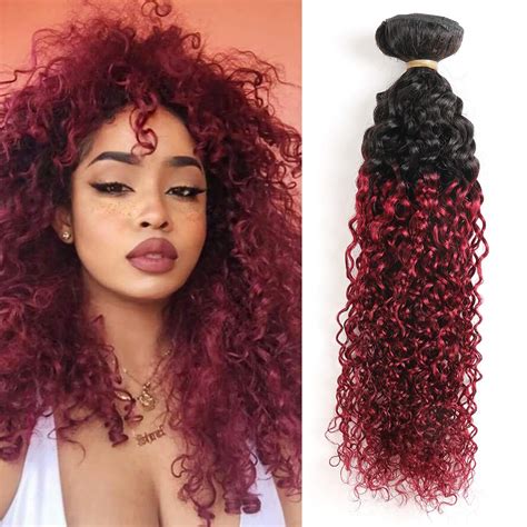 Amazon Ombre Burgundy Brazilian Curly Hair Bundle