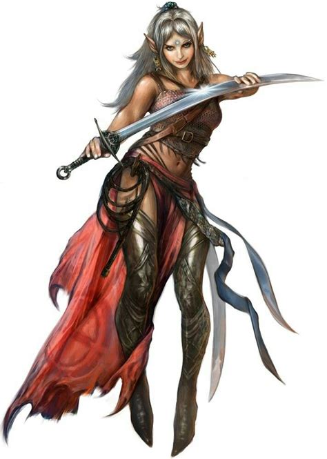 Female Elf Rogue Pathfinder RPG PFRPG DND D D D Fantasy Female Elf Fantasy Female Warrior