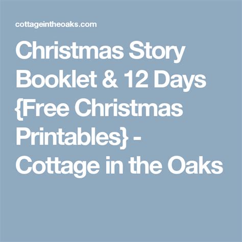 Christmas Story Booklet And 12 Days Free Christmas Printables Free